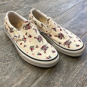 Vans Classic slip-on Ditsy Floral off-white red pink green mens 4.5 womens 6